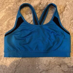 Women's Blue and Black Sports Bra